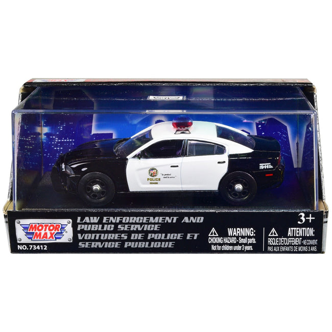 2011 Dodge Charger Pursuit Black and White "LAPD (Los Angeles Police Department)" 1/43 Diecast Model Car by Motormax - Motormax - ModelCars.com