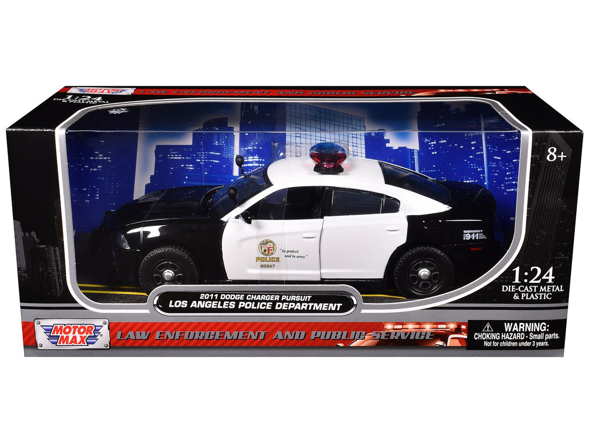 2011 Dodge Charger Pursuit LAPD Los Angeles Police Department Car 1/24 Diecast Car Model by Motormax-Motormax-ModelCars.com