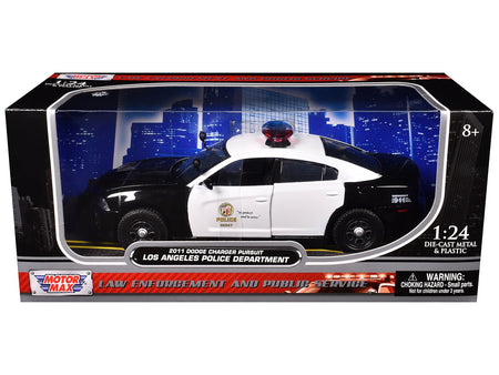 2011 Dodge Charger Pursuit LAPD Los Angeles Police Department Car 1/24 Diecast Car Model by Motormax-Motormax-ModelCars.com