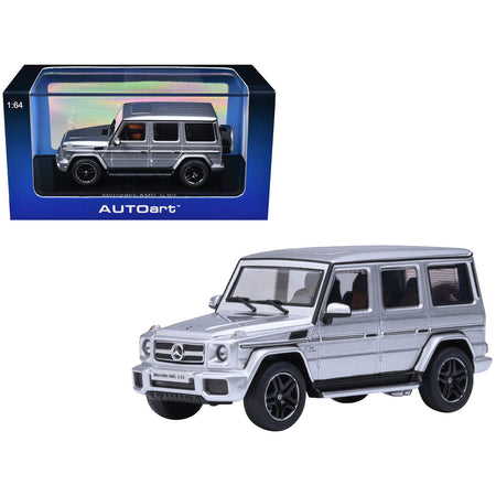 2017 Mercedes-Benz AMG G 63 Silver Metallic 1/64 Diecast Model Car by Autoart