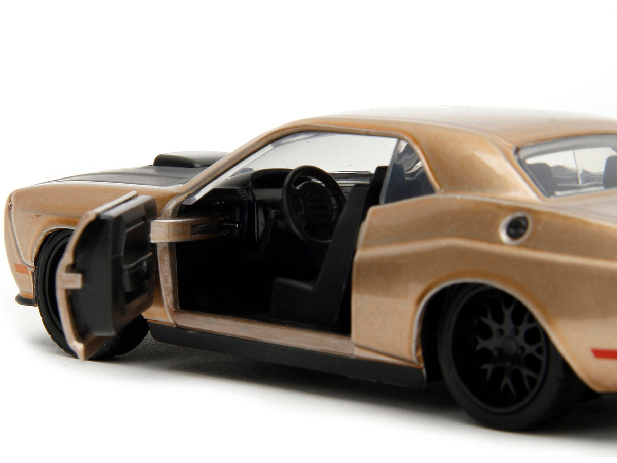 2012 Dodge Challenger SRT8 Gold Metallic with Black Hood "Pink Slips" Series 1/32 Diecast Model Car by Jada-Jada-ModelCars.com