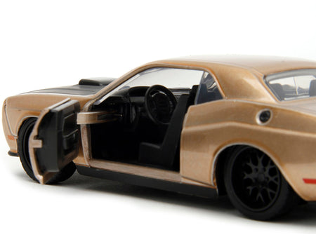 2012 Dodge Challenger SRT8 Gold Metallic with Black Hood "Pink Slips" Series 1/32 Diecast Model Car by Jada-Jada-ModelCars.com