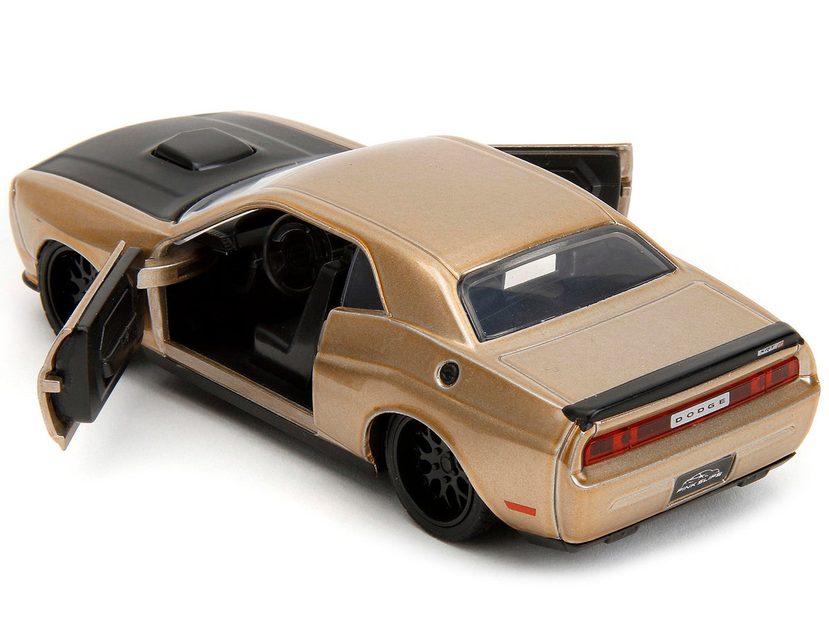 2012 Dodge Challenger SRT8 Gold Metallic with Black Hood "Pink Slips" Series 1/32 Diecast Model Car by Jada-Jada-ModelCars.com