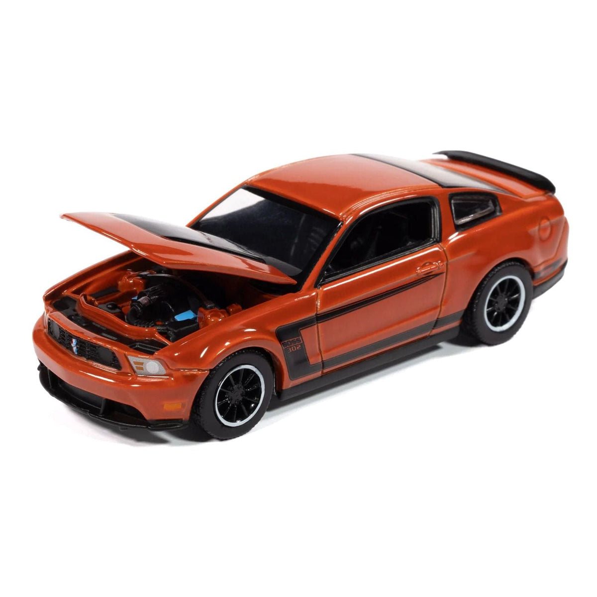 2012 Ford Mustang Boss 302 Competition Orange with Black Accents "Modern Muscle" Series 1/64 Diecast Model Car by Auto World-Autoworld-ModelCars.com