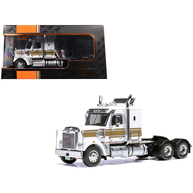 2012 Freightliner Coronado Truck Tractor White with Gold Stripes 1/43 Diecast Model by IXO Models - IXO - ModelCars.com