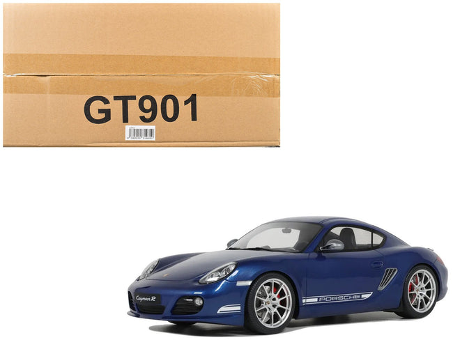 2012 Porsche Cayman R Aqua Blue Metallic 1/18 Model Car by GT Spirit-GT Spirit-ModelCars.com