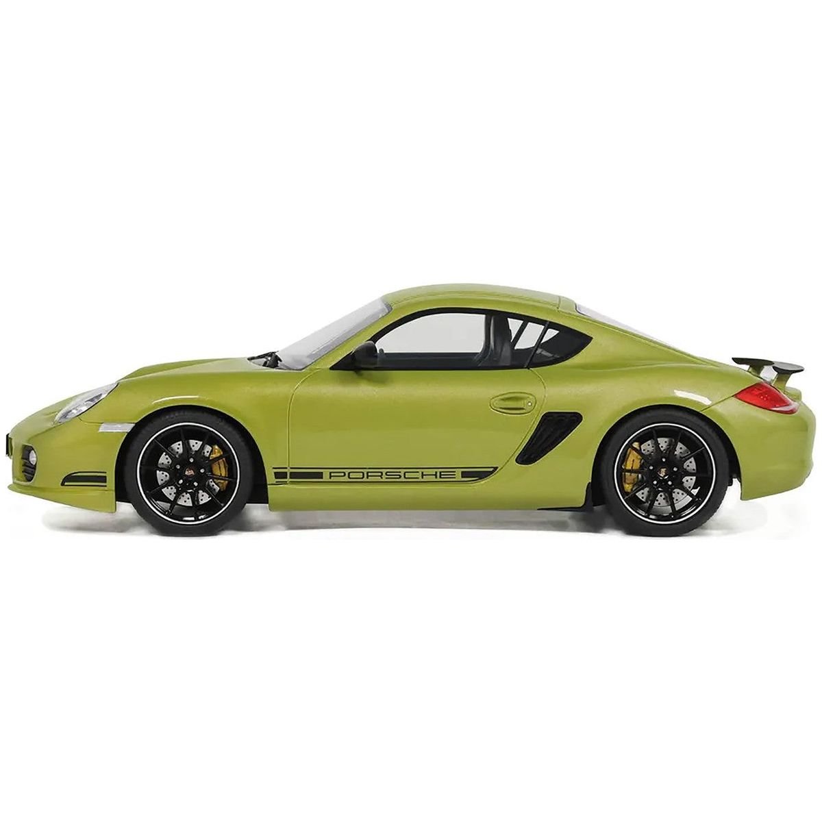2012 Porsche Cayman R Green with Black Side Stripes 1/18 Model Car by GT Spirit - GT Spirit - ModelCars.com