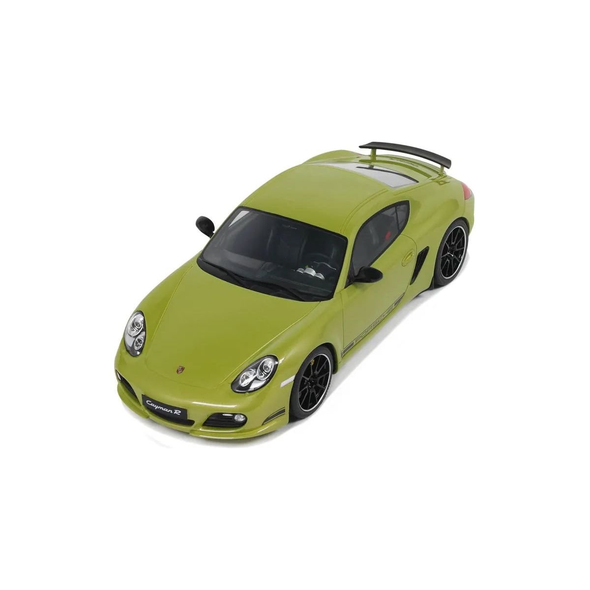 2012 Porsche Cayman R Green with Black Side Stripes 1/18 Model Car by GT Spirit - GT Spirit - ModelCars.com