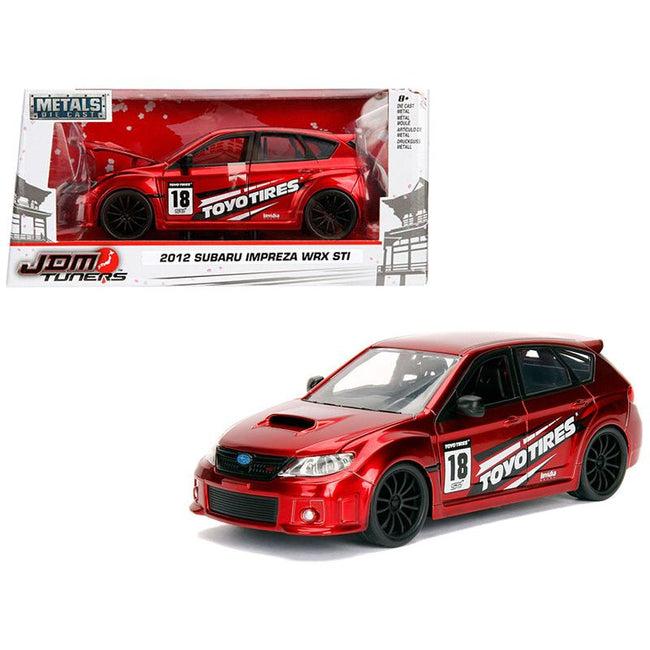 2012 Subaru Impreza WRX STI Red "JDM Tuners" 1/24 Diecast Model Car by Jada-Jada-ModelCars.com