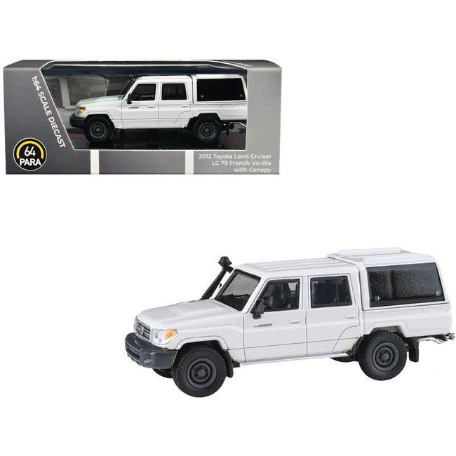 2012 Toyota Land Cruiser LC 79 French Vanilla White with Canopy 1/64 Diecast Model Car by Paragon Models - Paragon - ModelCars.com