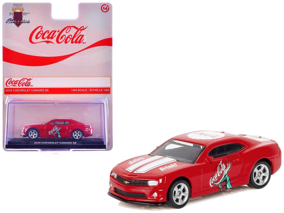 2013 Chevrolet Camaro SS "Coca-Cola" Red with White Stripes 1/64 Diecast Model by Motorcity Classics-Motorcity Classics-ModelCars.com