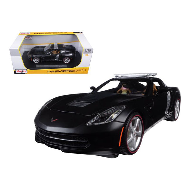 2014 Chevrolet Corvette C7 Stingray Police Matt Black 1/18 Diecast Model Car by Maisto - Maisto - ModelCars.com