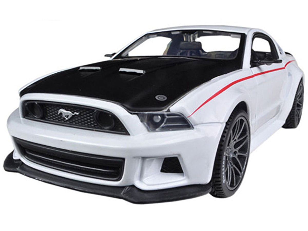 2014 Ford Mustang "Street Racer" White with Black Hood "Special Edition" Series 1/24 Diecast Model Car by Maisto-Maisto-ModelCars.com