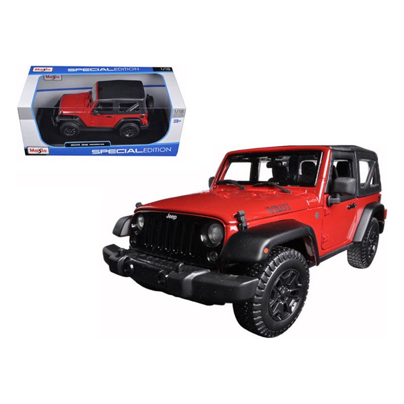 2014 Jeep Wrangler Willys Red 1/18 Diecast Model Car by Maisto - Maisto - ModelCars.com