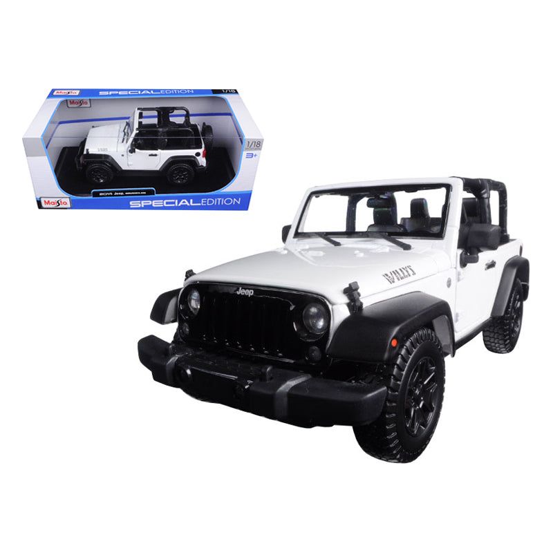 2014 Jeep Wrangler Willys White 1/18 Diecast Model Car by Maisto-Maisto-ModelCars.com
