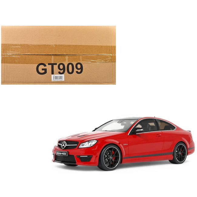 2014 Mercedes-Benz C63 AMG Red with Black Top 1/18 Model Car by GT Spirit-GT Spirit-ModelCars.com