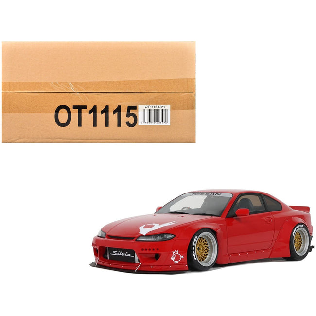 2014 Nissan Silvia (S15) RHD (Right Hand Drive) "Rocket Bunny" Red with Graphics Limited Edition to 2000 pieces Worldwide 1/18 Model Car by Otto Mobile-Otto Mobile-ModelCars.com