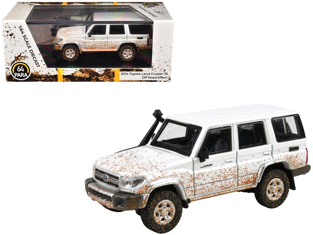 2014 Toyota Land Cruiser 76 White (Dirty Off Road Effect) 1/64 Diecast Model Car by Paragon Models-Paragon-ModelCars.com