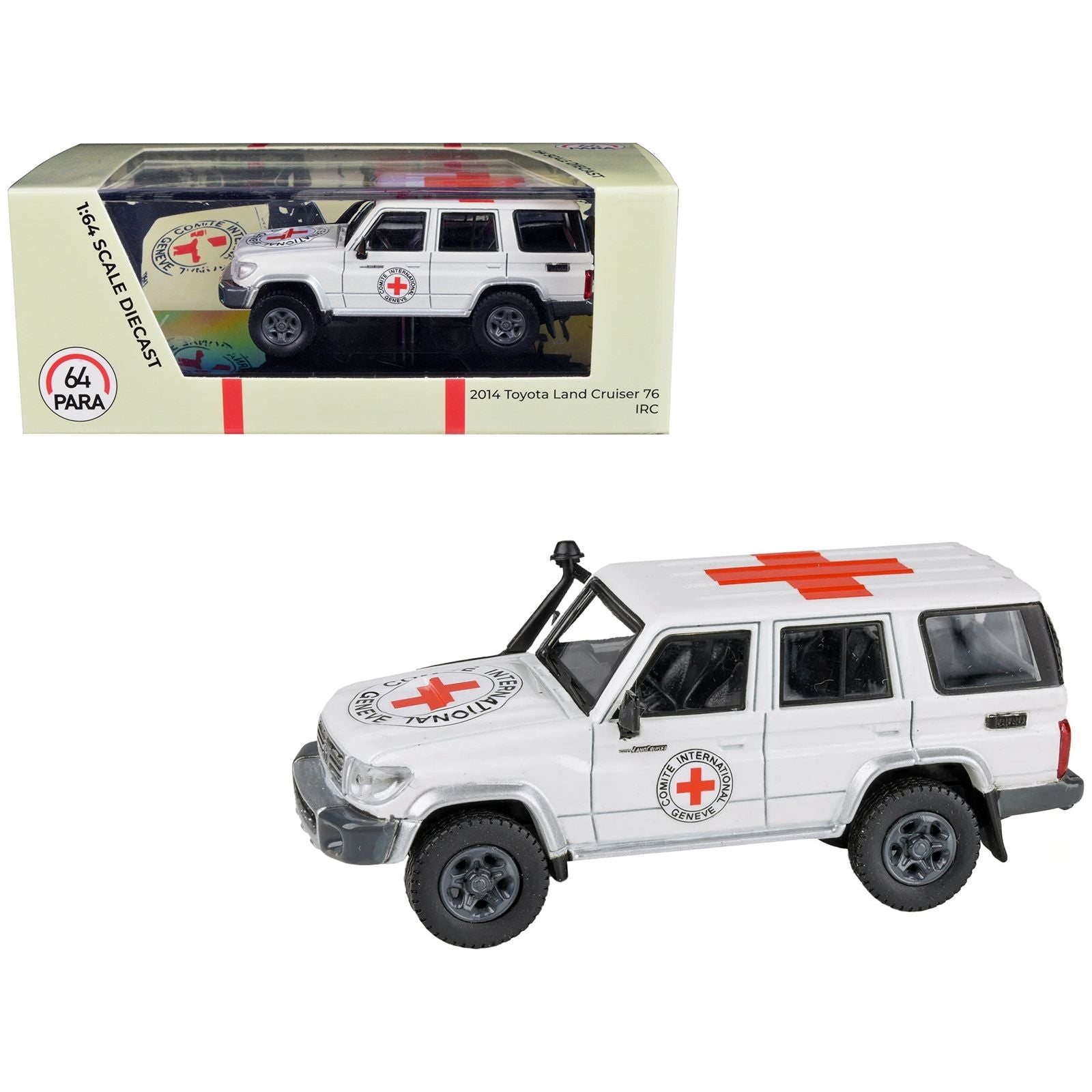 2014 Toyota Land Cruiser 76 White "International Red Cross" 1/64 Diecast Model Car by Paragon Models - Paragon - ModelCars.com