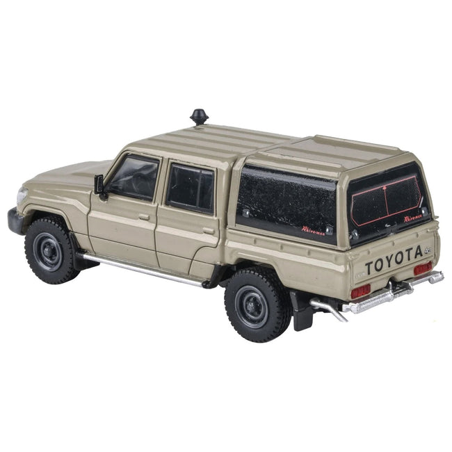 2014 Toyota Land Cruiser LC 79 Pickup Truck Sandy Taupe with Camper Shell 1/64 Diecast Model Car by Paragon Models - Paragon - ModelCars.com