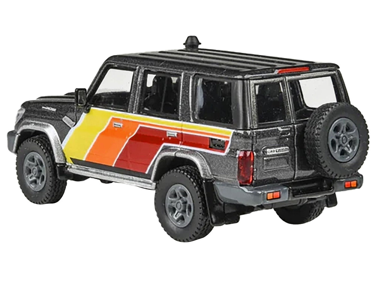 2014 Toyota Land Cruiser LC76 "TRD Livery" Gray Metallic with Stripes 1/64 Diecast Model Car by Paragon Models-Paragon-ModelCars.com