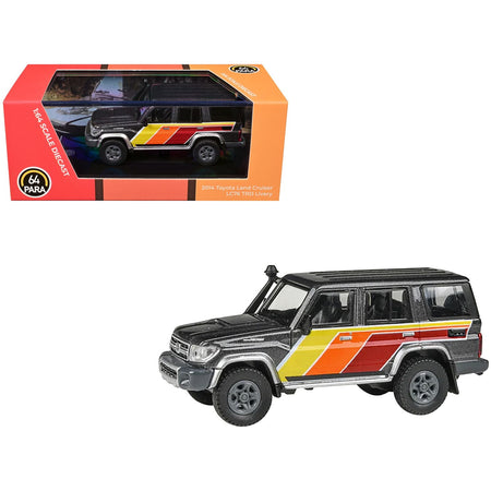 2014 Toyota Land Cruiser LC76 "TRD Livery" Gray Metallic with Stripes 1/64 Diecast Model Car by Paragon Models-Paragon-ModelCars.com