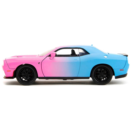 2015 Dodge Challenger SRT Hellcat Pink and Blue "Pink Slips" Series 1/24 Diecast Model Car by Jada - Jada - ModelCars.com