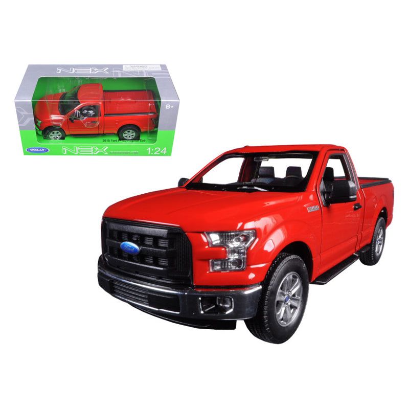 2015 Ford F - 150 Regular Cab Pickup Truck Red 1/24 - 1/27 Diecast Model Car by Welly - Welly - ModelCars.com