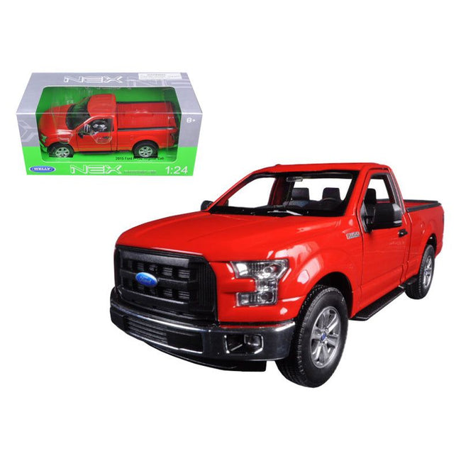 2015 Ford F - 150 Regular Cab Pickup Truck Red 1/24 - 1/27 Diecast Model Car by Welly - Welly - ModelCars.com