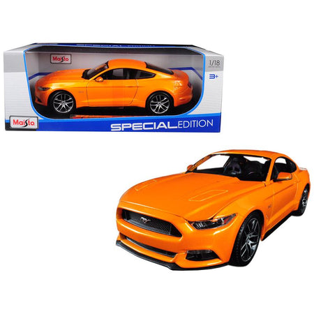 2015 Ford Mustang GT 5.0 Orange Metallic "Special Edition" 1/18 Diecast Model Car by Maisto - Maisto - ModelCars.com