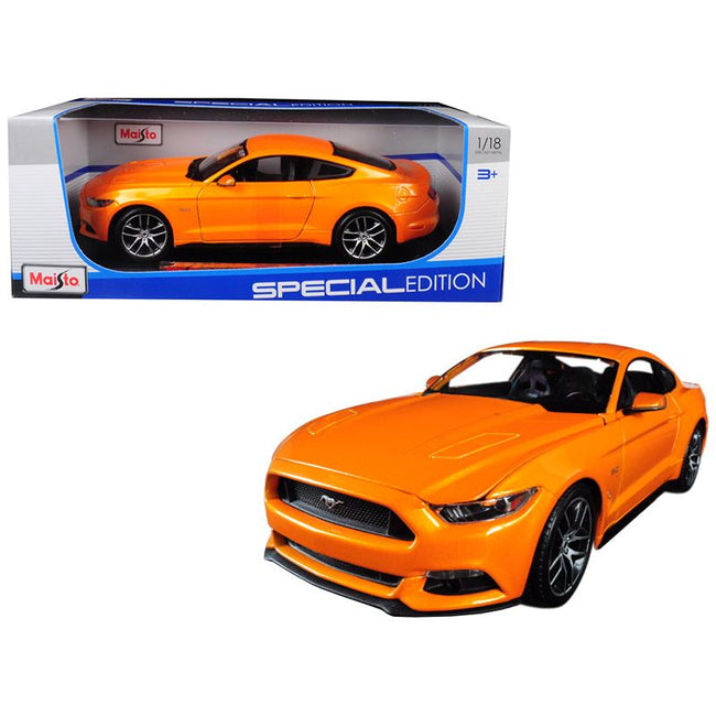 2015 Ford Mustang GT 5.0 Orange Metallic "Special Edition" 1/18 Diecast Model Car by Maisto - Maisto - ModelCars.com