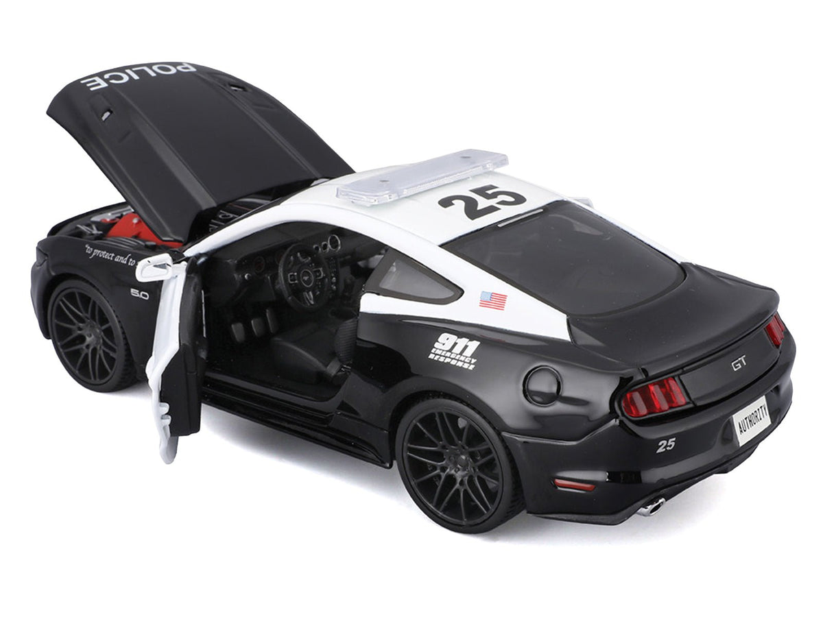 2015 Ford Mustang GT 5.0 "Police" Black and White "Authority" Series 1/24 Diecast Model Car by Maisto-Maisto-ModelCars.com