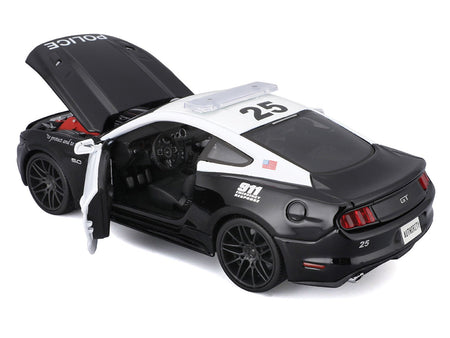 2015 Ford Mustang GT 5.0 "Police" Black and White "Authority" Series 1/24 Diecast Model Car by Maisto-Maisto-ModelCars.com