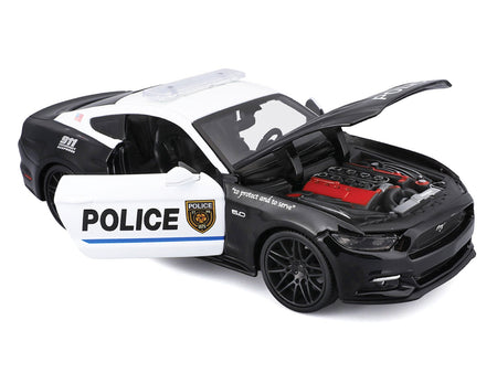 2015 Ford Mustang GT 5.0 "Police" Black and White "Authority" Series 1/24 Diecast Model Car by Maisto-Maisto-ModelCars.com