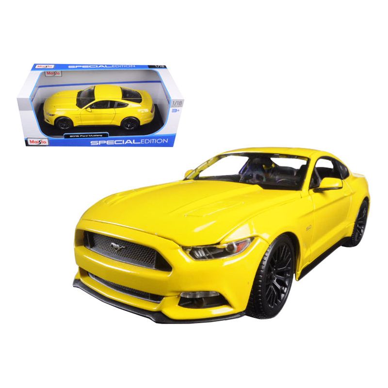 2015 Ford Mustang GT 5.0 Yellow 1/18 Diecast Model Car by Maisto - Maisto - ModelCars.com