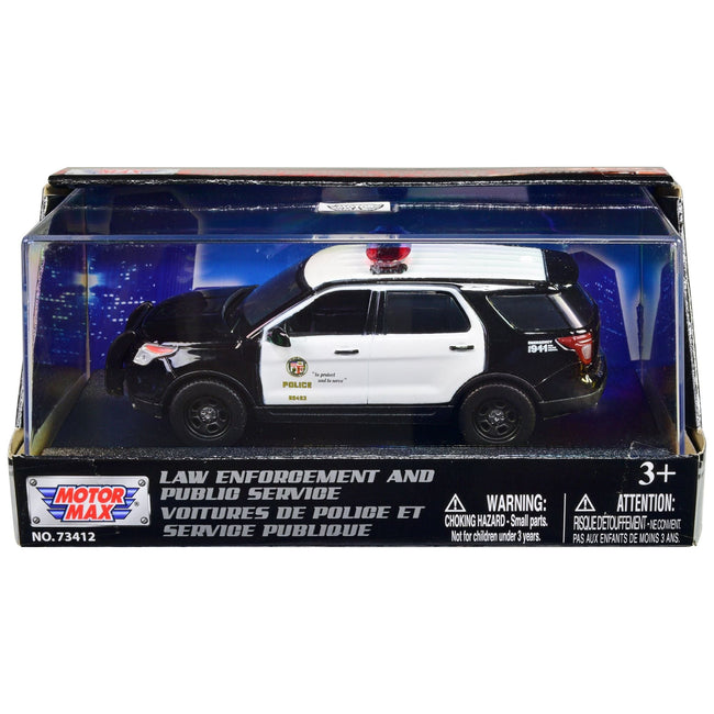 2015 Ford Police Interceptor Utility Black and White "LAPD (Los Angeles Police Department)" 1/43 Diecast Model Car by Motormax - Motormax - ModelCars.com