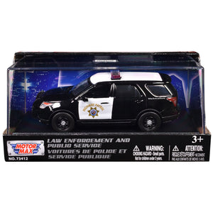 2015 Ford Police Interceptor Utility "California Highway Patrol" Black and White "Law Enforcement and Public Service" Series 1/43 Diecast Model Car by Motormax