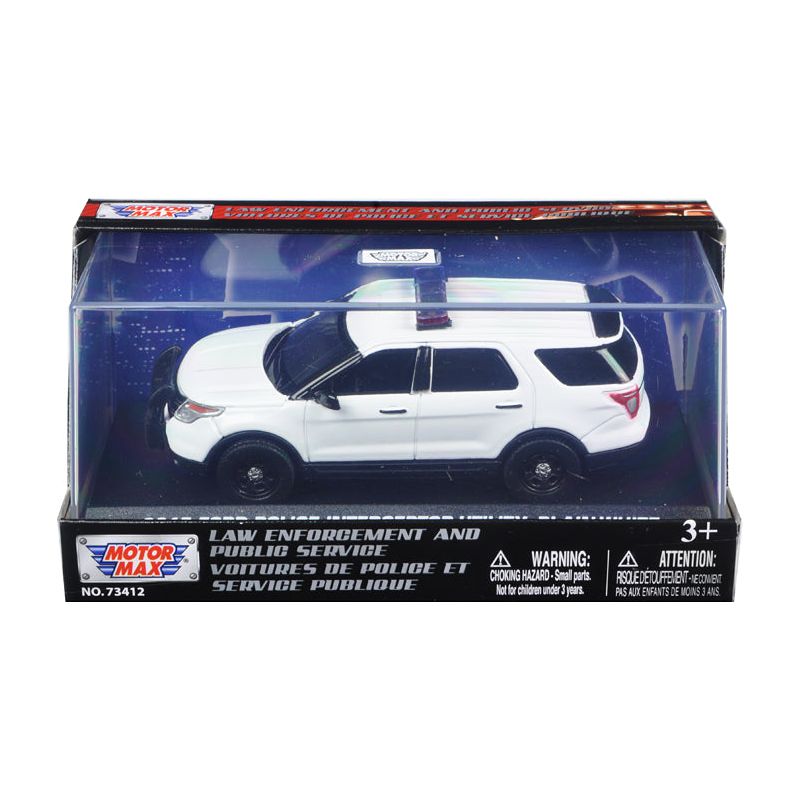 2015 Ford Police Interceptor Utility Plain White 1/43 Diecast Model Car by Motormax - Motormax - ModelCars.com