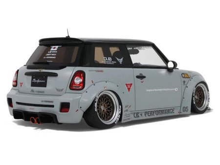 2015 Mini Cooper R56 LB-Works "LB Nation" Gray with Black Top Limited Edition to 999 pieces Worldwide 1/18 Model Car by Otto Mobile-Otto Mobile-ModelCars.com