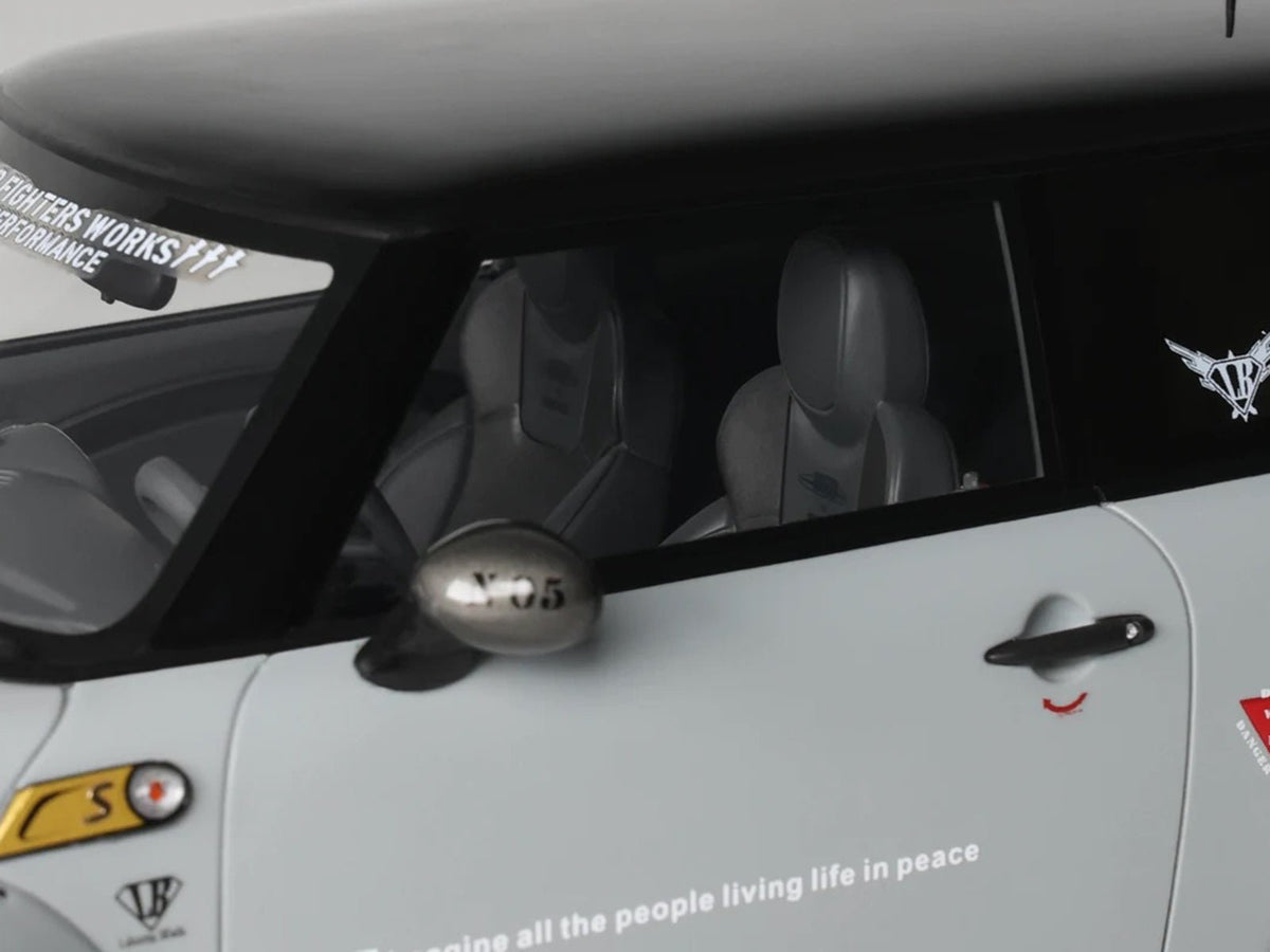 2015 Mini Cooper R56 LB-Works "LB Nation" Gray with Black Top Limited Edition to 999 pieces Worldwide 1/18 Model Car by Otto Mobile-Otto Mobile-ModelCars.com