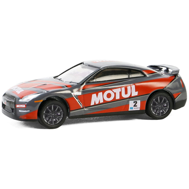 2015 Nissan GT-R (R35) #2 "MOTUL" Gray with Red Graphics "Hobby Exclusive" Series 1/64 Diecast Model Car by Greenlight-Greenlight-ModelCars.com