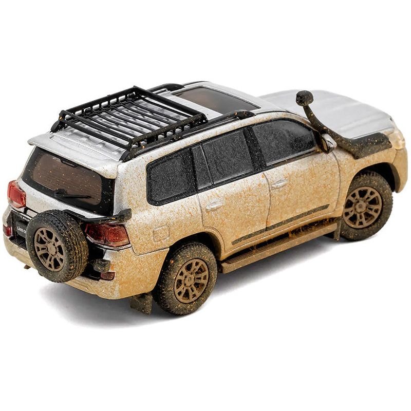 2015 Toyota Land Cruiser (200) Silver Metallic (Dirty Version) with Roof Rack 1/64 Diecast Model Car by GCD - GCD - ModelCars.com