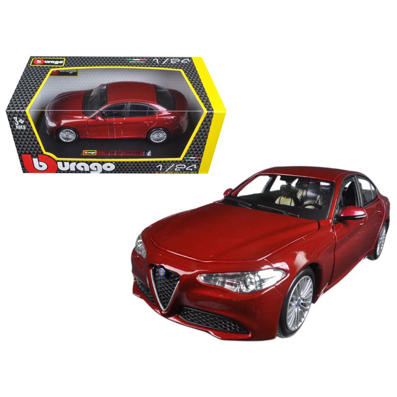 2016 Alfa Romeo Giulia Burgundy 1/24 Diecast Model Car by Bburago-Bburago-ModelCars.com