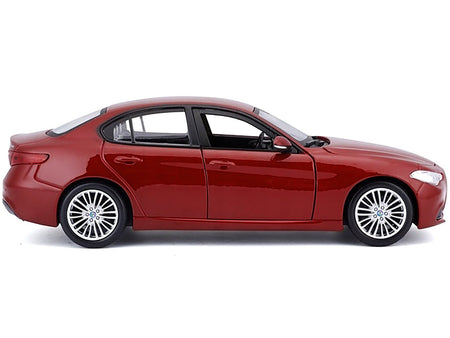 2016 Alfa Romeo Giulia Burgundy 1/24 Diecast Model Car by Bburago-Bburago-ModelCars.com