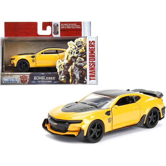 2016 Chevrolet Camaro Yellow Bumblebee with Robot on Chassis "Transformers: The Last Knight" (2017) Movie 1/32 Diecast Model Car by Jada-Jada-ModelCars.com