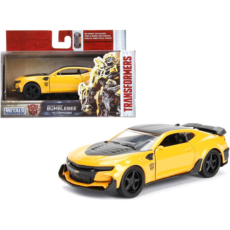 2016 Chevrolet Camaro Yellow Bumblebee with Robot on Chassis "Transformers: The Last Knight" (2017) Movie 1/32 Diecast Model Car by Jada - Jada - ModelCars.com