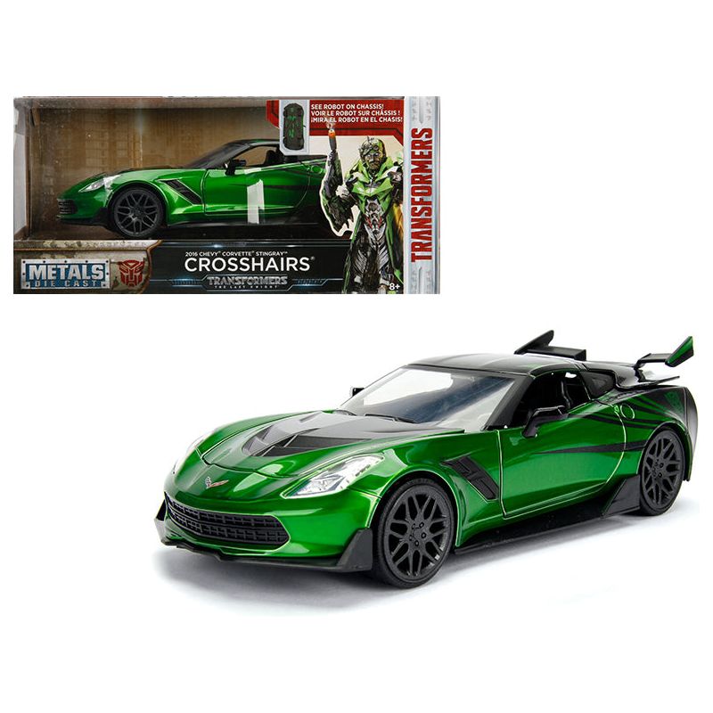 2016 Chevrolet Corvette Crosshairs Green From "Transformers" Movie 1/24 Diecast Model Car by Jada Metals - Jada - ModelCars.com