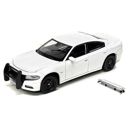 2016 Dodge Charger Pursuit Police Interceptor White Unmarked "Police Pursuit" Series 1/24 Diecast Model Car by Welly - Welly - ModelCars.com
