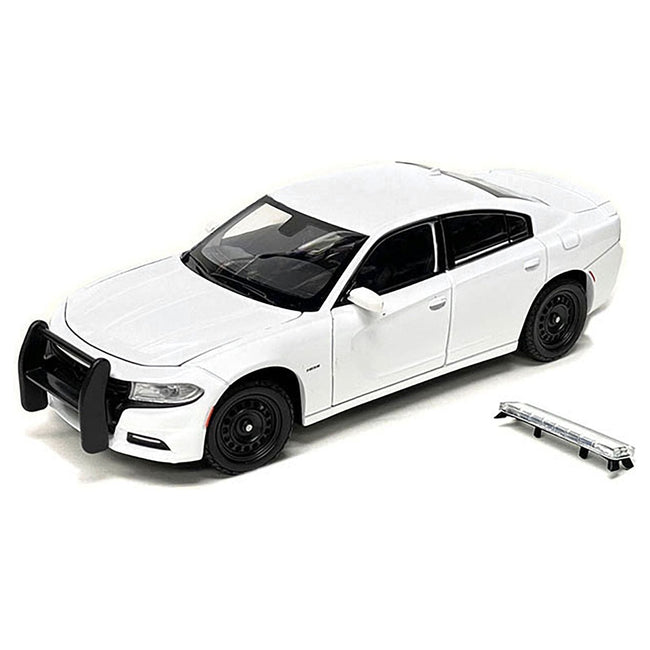 2016 Dodge Charger Pursuit Police Interceptor White Unmarked "Police Pursuit" Series 1/24 Diecast Model Car by Welly - Welly - ModelCars.com