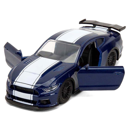 2016 Ford Mustang GT Dark Blue Metallic with White Stripe "F9" (2021) Movie "Fast & Furious" Series 1/32 Diecast Model Car by Jada-Jada-ModelCars.com